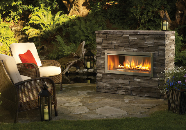 Outdoor Fireplace and Stone Flooring
