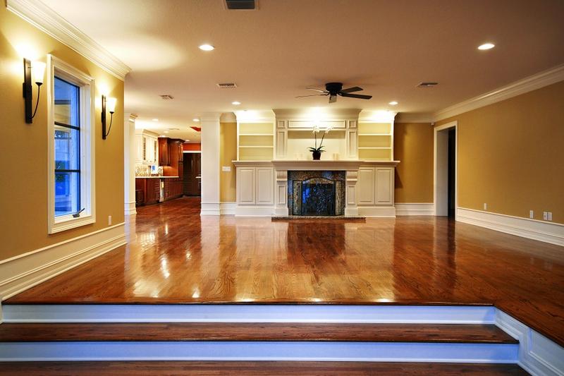 New Hardwood Floor in Elegant Home with Outstanding Interior Lighting